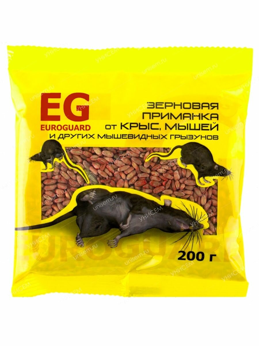 Средство от крыс и мышей 200гр EUROGUARD