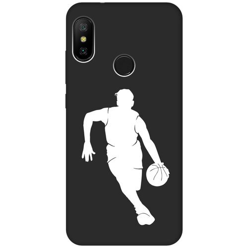 Матовый чехол Basketball W для Xiaomi Mi A2 Lite / Redmi 6 Pro / Сяоми Ми А2 Лайт / Редми 6 Про с 3D эффектом черный матовый чехол tennis w для xiaomi mi a2 lite redmi 6 pro сяоми ми а2 лайт редми 6 про с 3d эффектом черный