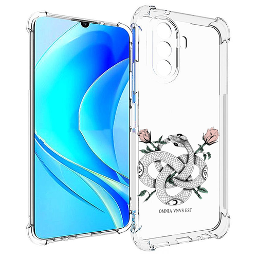 Чехол MyPads нарисованная змея абстракция для Huawei Nova Y70 / Nova Y70 Plus (MGA-LX9N) / Huawei Enjoy 50 задняя-панель-накладка-бампер чехол mypads красивые волки абстракция для huawei nova y70 nova y70 plus mga lx9n huawei enjoy 50 задняя панель накладка бампер