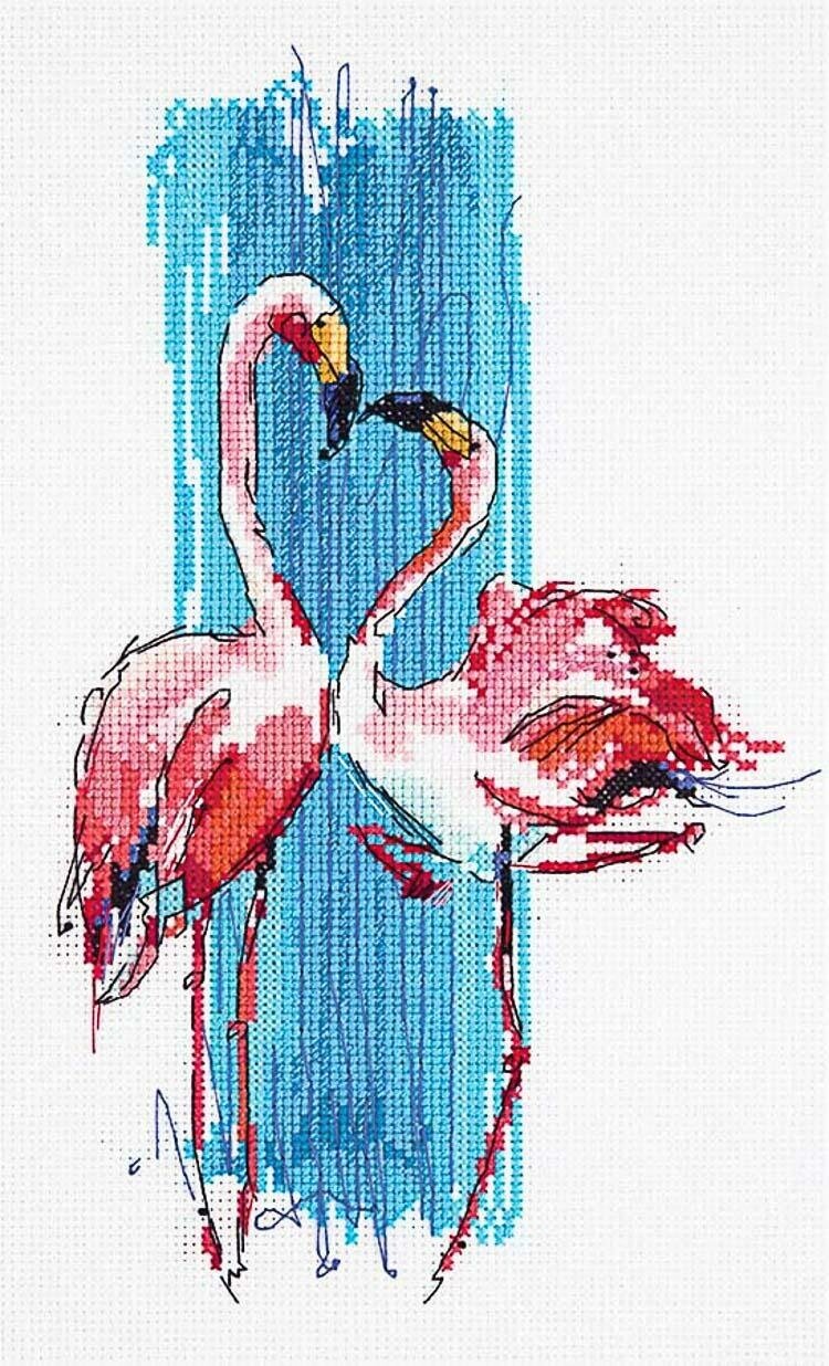 Набор для вышивания PANNA PT-7014 "Розовые фламинго"