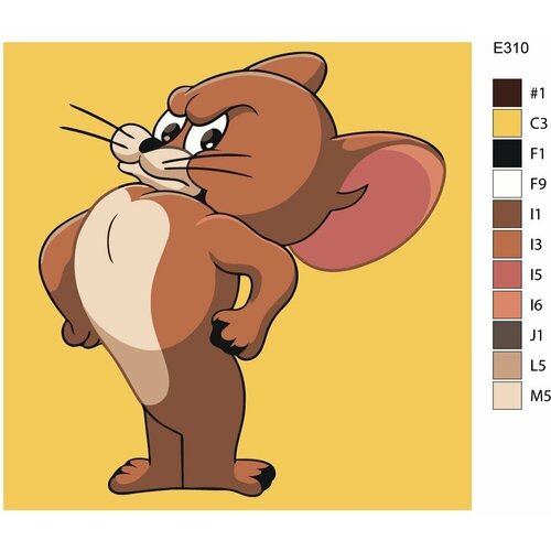 Детская картина по номерам E310 Мультсериал Том и Джерри. Силач Джерри 30х30