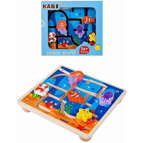 Деревянная игрушка Логический лабиринт. Подводный мир (23х25х6см) (в коробке) (арт. An02099) игрушки для малышей лабиринт деревянный морское путешествие