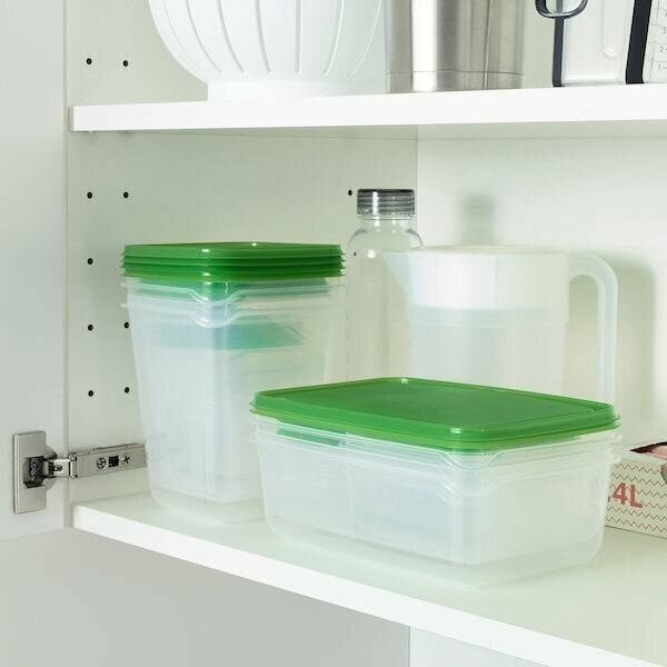 Набор контейнеров Pruta Ikea, Икеа Прута, зеленый/прозрачный, 17 шт - фотография № 4