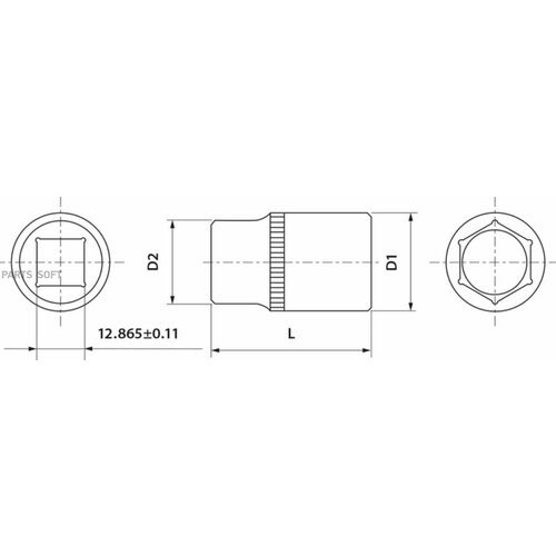 THORVIK FS01211 Снят, замена S13S1111 Головка торцевая 1/2 DR, 11 мм