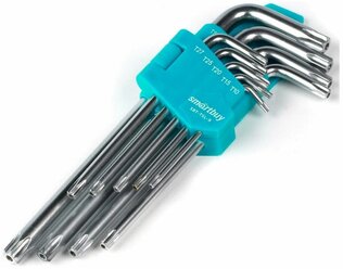 Набор ключей TORX c отверст. 9 шт, длинные TORX:10,15,20,25,27,30,40,50, CR-V,Smartbuy tools