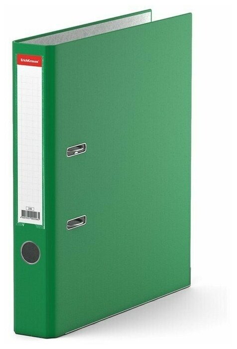 Папка-регистратор Erich Krause Бизнес, сверху пластик, внутри - картон, 50 мм, зеленый