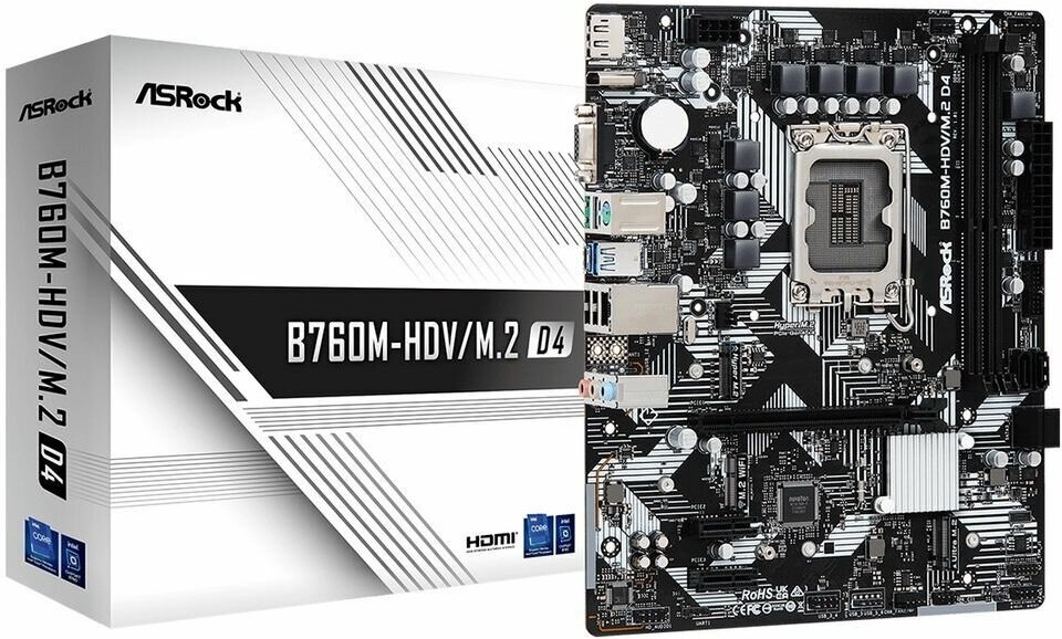 Материнская плата ASRock B760M-HDV/M.2 D4, RTL