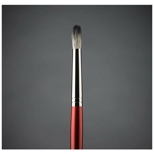 Кисть круглая, дуофибра для нанесения и растушевки теней, белая коза, синтетика, d 6, 56w