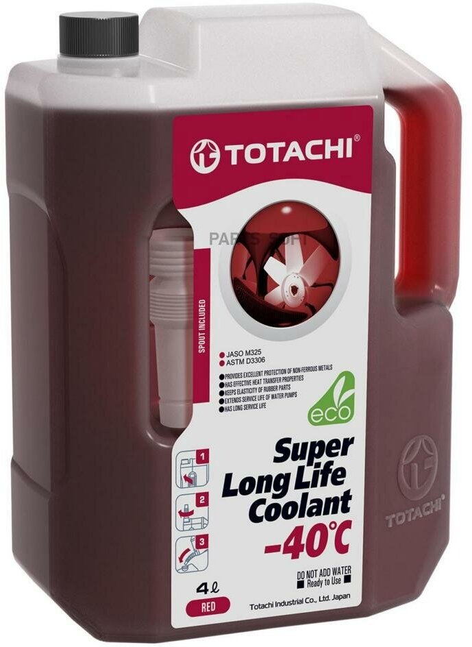 TOTACHI 41804 Жидкость охлаждающая низкозамерзающая TOTACHI SUPER LONG LIFE COOLANT Red -40C 4л