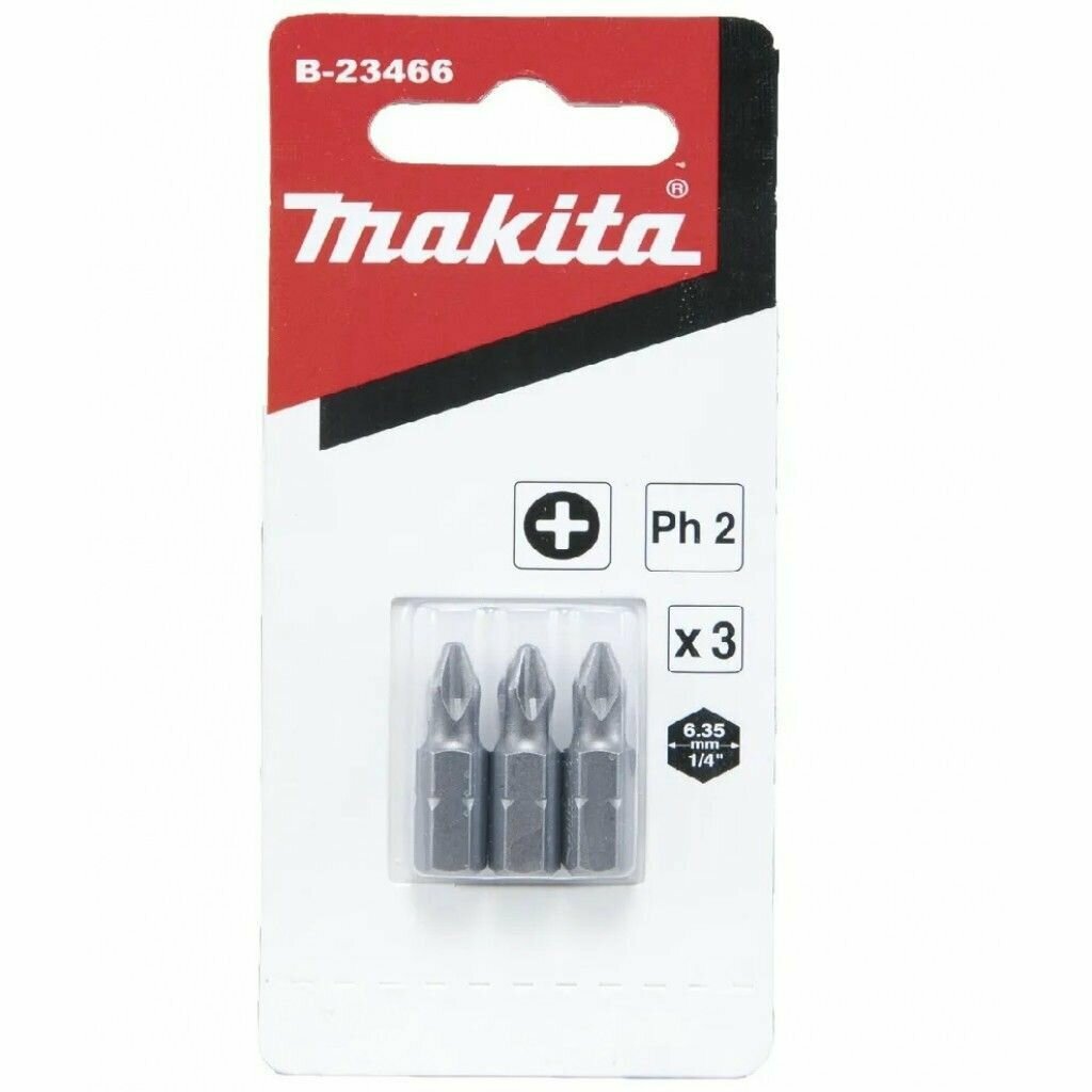 Бита Philips PH2 25 мм C-form 3 шт Makita B-23466