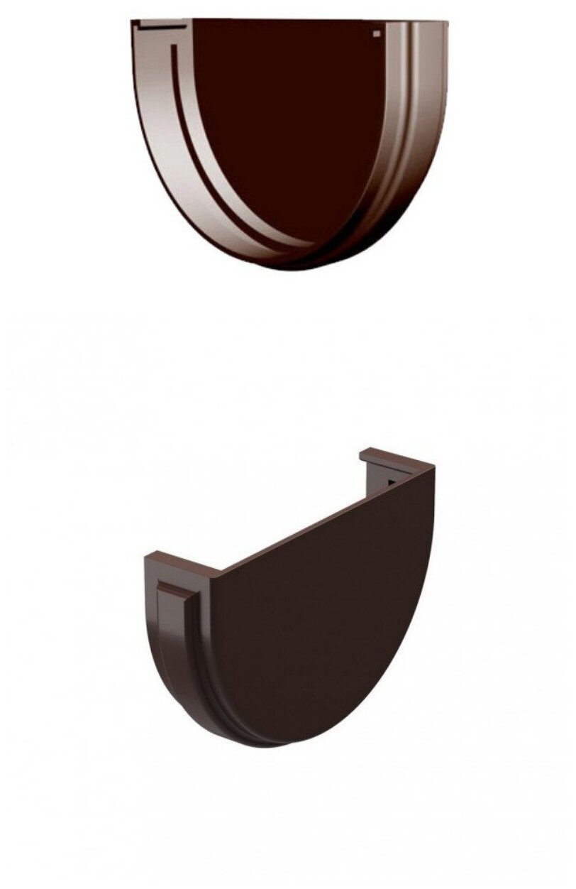 Заглушка жёлоба дёке Премиум 120мм, шоколад (RAL8019)