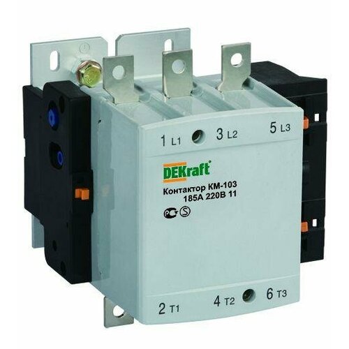 Контактор КМ-103 185А кат 220В AC 1НО1НЗ AC-3 DEKraft 22154DEK 33010₽