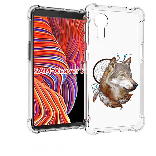 Чехол MyPads волк и ловец снов для Samsung Galaxy Xcover 5 задняя-панель-накладка-бампер