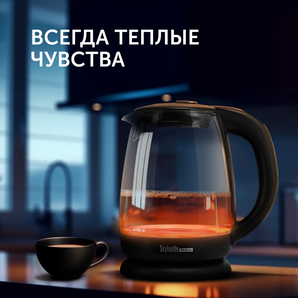 Чайник электрический Red Solution RK-G210S черный/прозрачный, стекло - фото №12