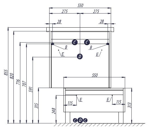 Тумба под раковину AQUATON Капри 60 подвесная, белая (1A230101KP010) - фотография № 4