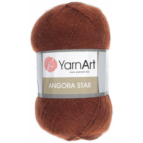 Пряжа Yarnart Angora Star каштановый (3067), 20%шерсть/80%акрил, 500м, 100г, 3шт