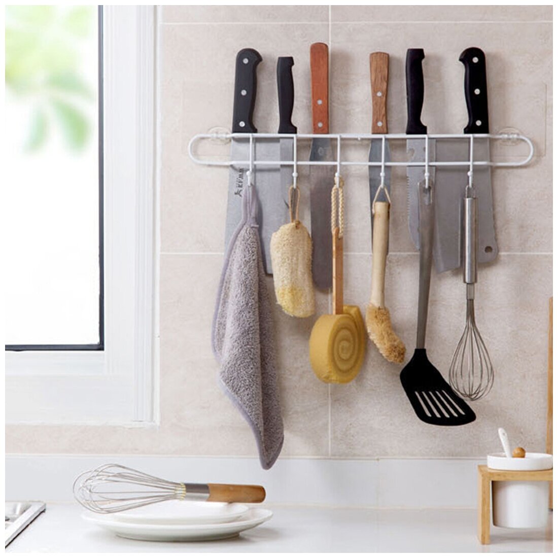 Органайзер для кухни / крючки для кухни / держатель кухонный / подставка для ножей/Рейлинг для кухни