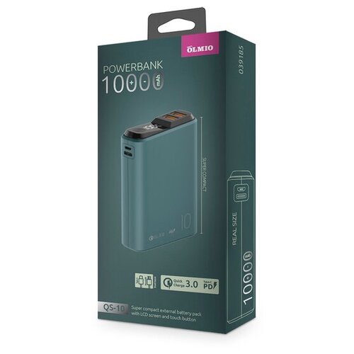 Портативное зарядное устройство Olmio QS-10 10000mAh, 18W, QC 3.0, мурена