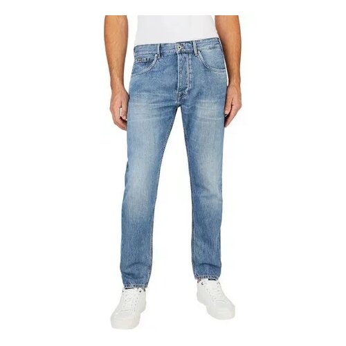 Джинсы зауженные Pepe Jeans, размер 33/32, голубой джинсы зауженные pepe jeans размер 33 голубой