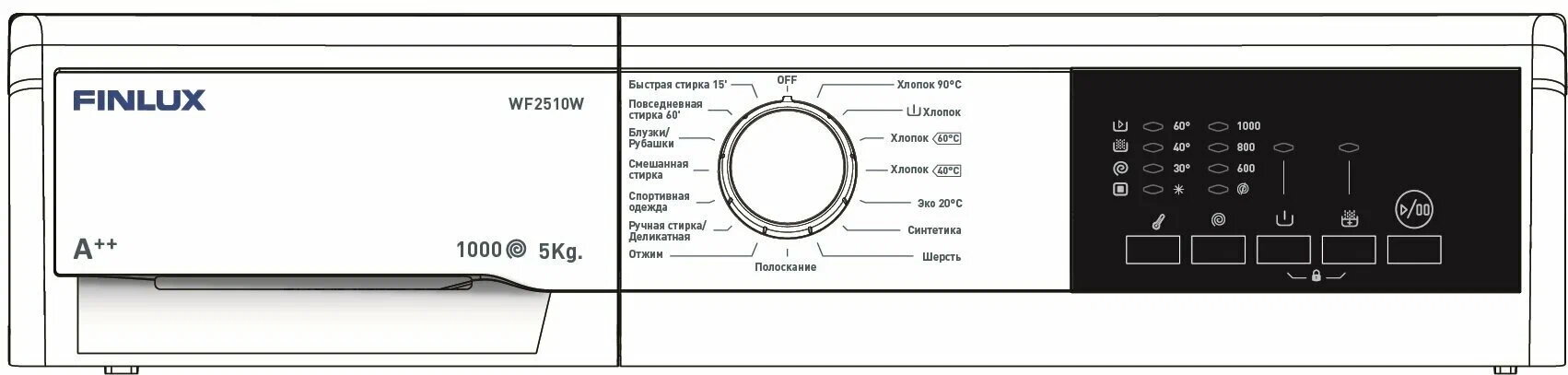 Стиральная машина FINLUX WF2510W белый - фотография № 2