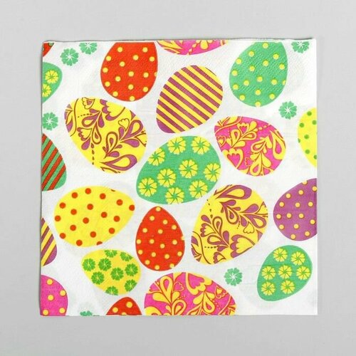 Салфетки бумажные Пасхальные яйца 33х33 см набор 20 шт 517₽