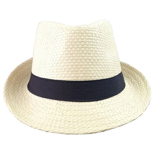 Шляпа соломенная - черная / Шляпа соломенная в стиле кэжуал / Шляпа трилби / Шляпа