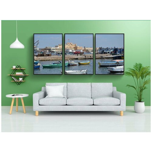 фото Набор модулных постеров для интерьера "александрия, средиземное море, море" 60x90 см. в тубусе, без рамки lotsprints