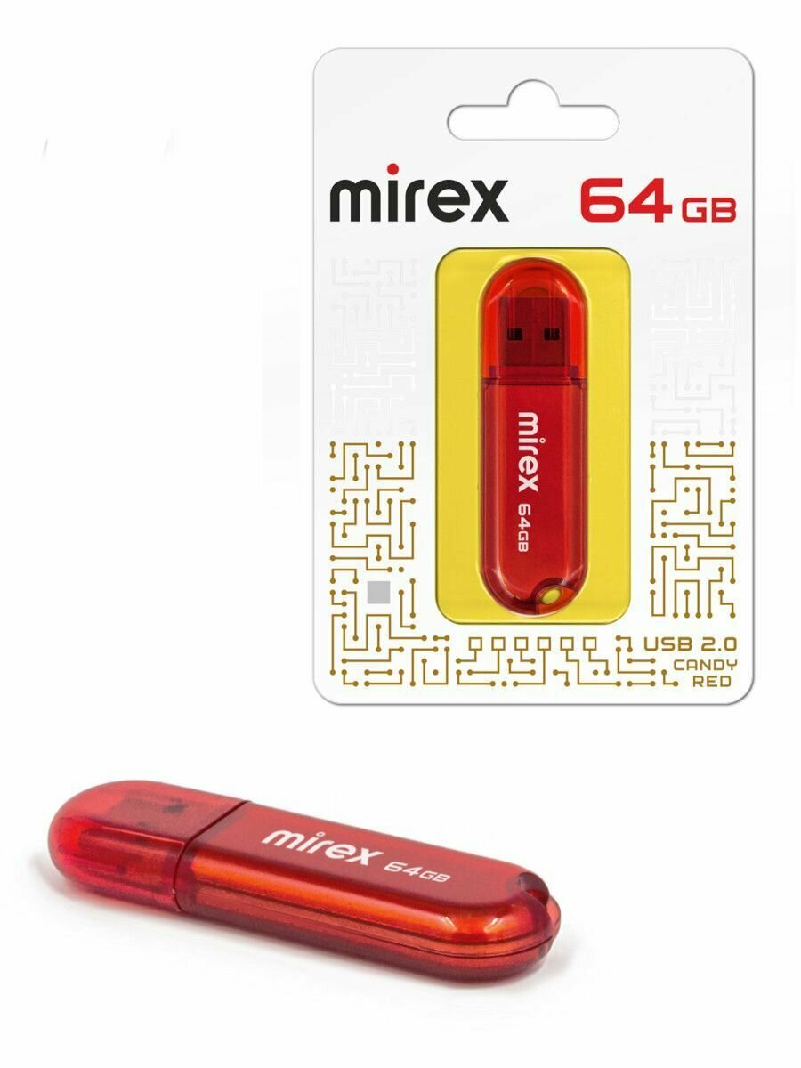 USB Flash Drive MIREX CANDY RED 64GB