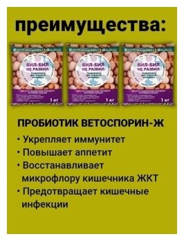 Ракушка морская кормовая для домашней птицы кур для укрепления скорлупы яиц "Бил бил не разбил" 3 упаковки по 1кг - фотография № 3