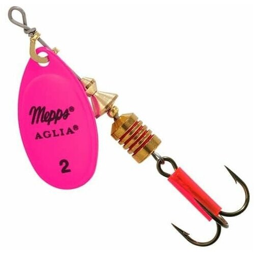 Блесна для рыбалки вращающаяся Mepps AGLIA FLUO, 3, Pink, комплект из 5 штук