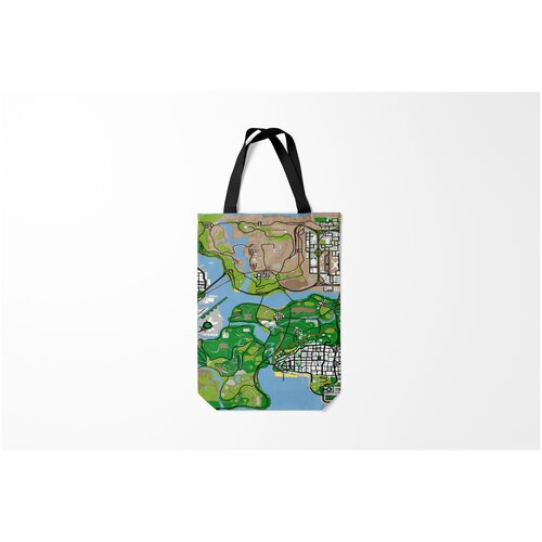 фото Сумка-шоппер / 31х42 см / геймерам / gta san andreas map burnettie