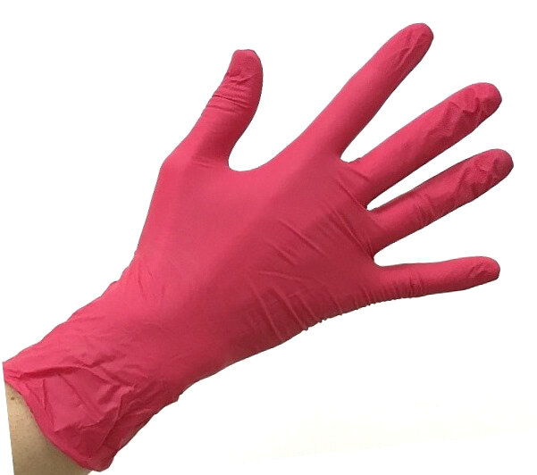 Перчатки нитриловые Safe&Care, цвет: красно-алый, размер M, 100 шт. (50 пар), 8 грамм пара нитрила - фотография № 8