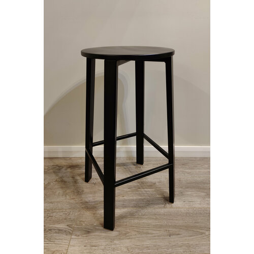 Комплект из 4-х барных стульев ВАН ДЕР РОЭ , цвет черное дерево, на черном металлическом каркасе