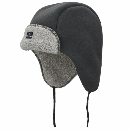 Шапка ушанка Aswery, размер 58, серый шапка ушанка aswery размер 58 черный серый