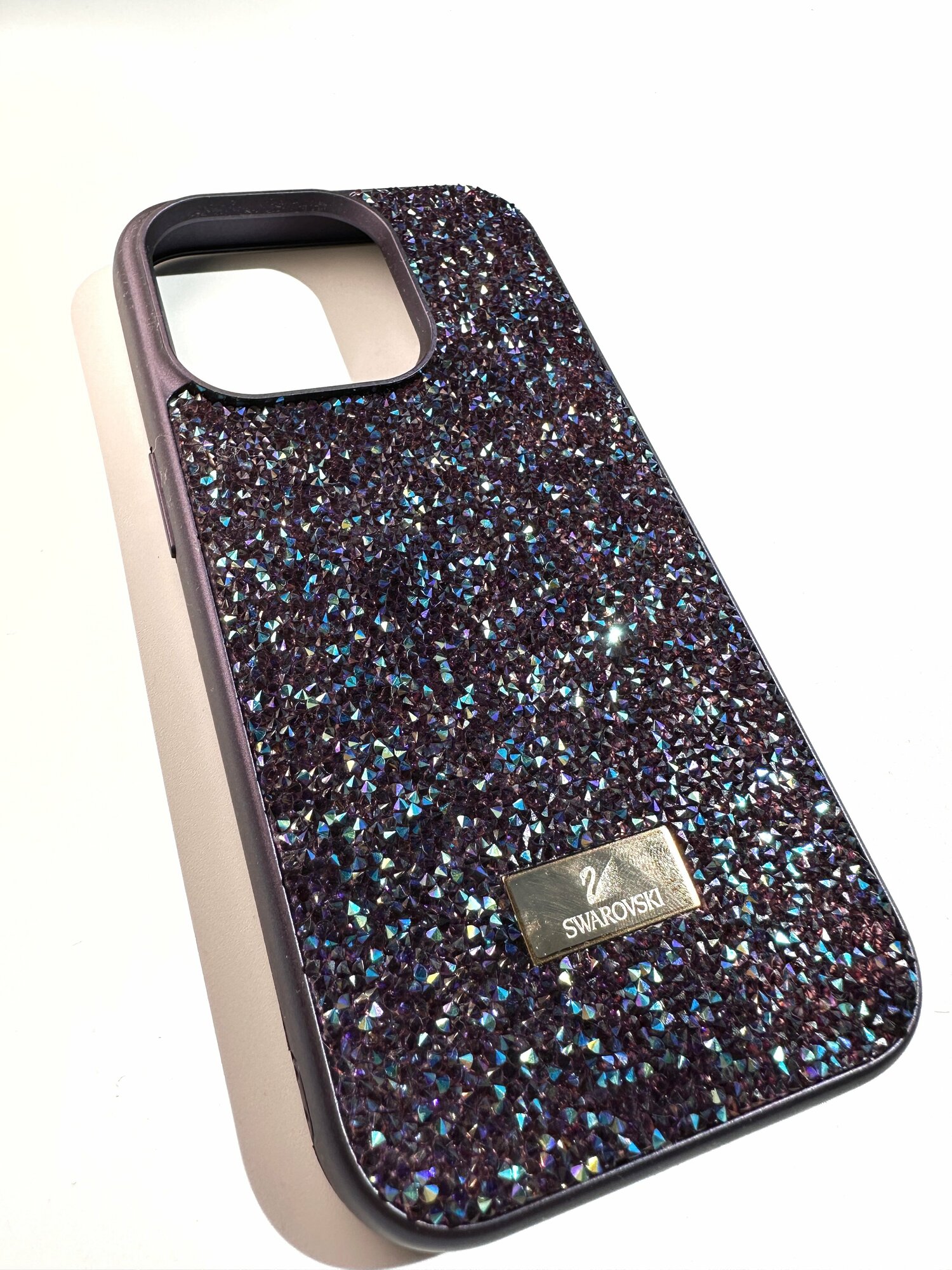 Чехол с кристаллами Swarovski на IPhone 15 Pro Max dark purple
