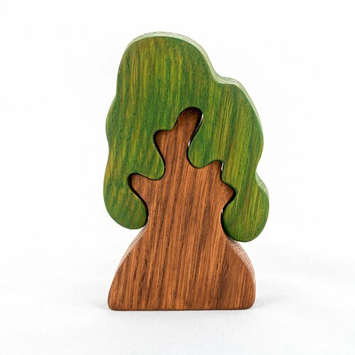 Мастерская Михеевых / Развивающая игрушка - Дуб с зелёной кроной дерево-пазл / деревянные игрушки