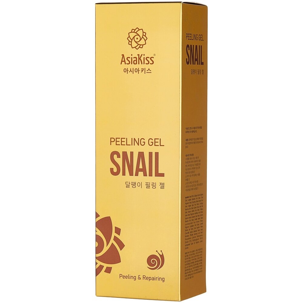 Пилинг-гель для лица AsiaKiss snail peeling gel с экстрактом слизи улитки 180мл Green COS - фото №12