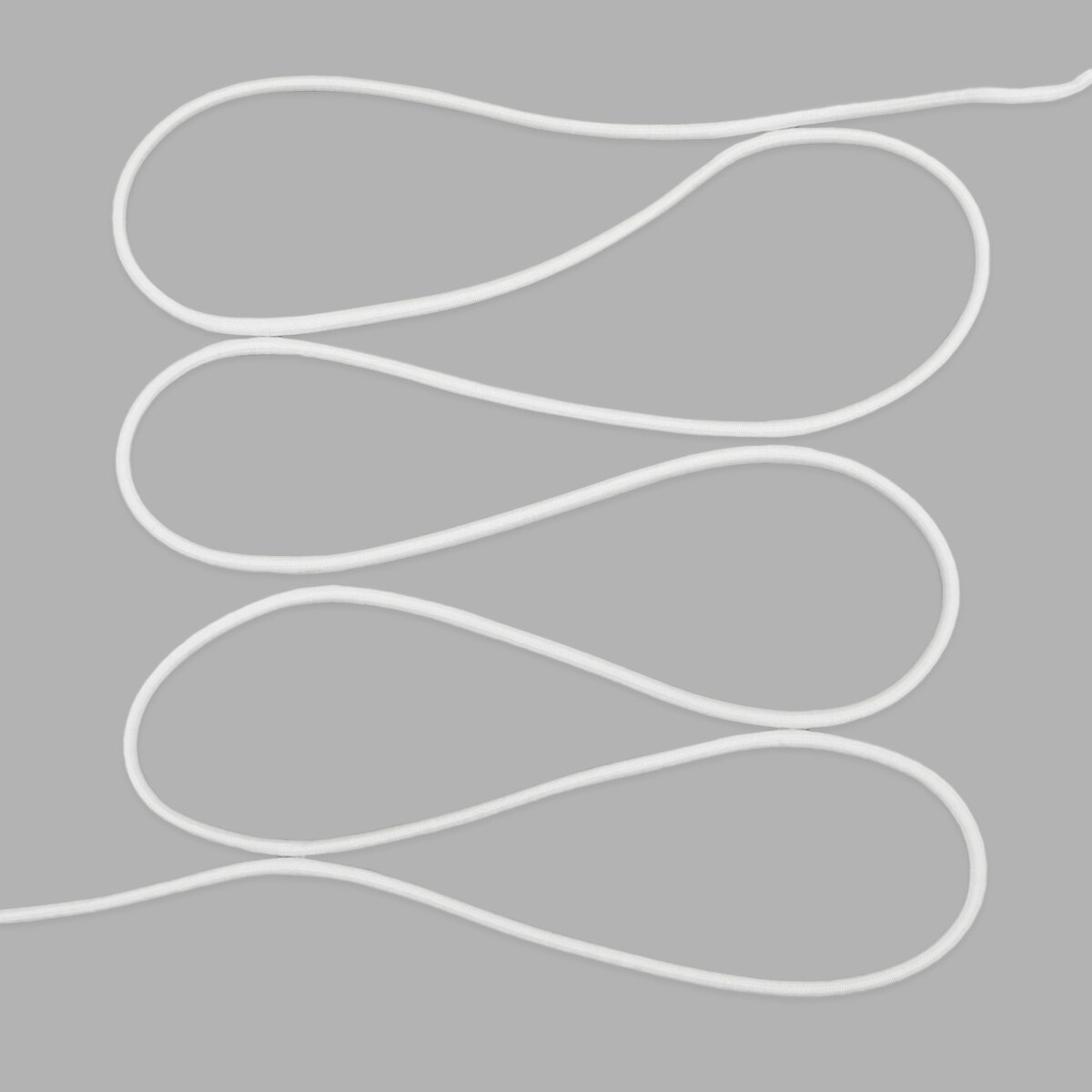 Шнур эластичный 3 мм*30 м, для рукоделия и шитья, эластичность 140%, белый, Нудольская фабрика