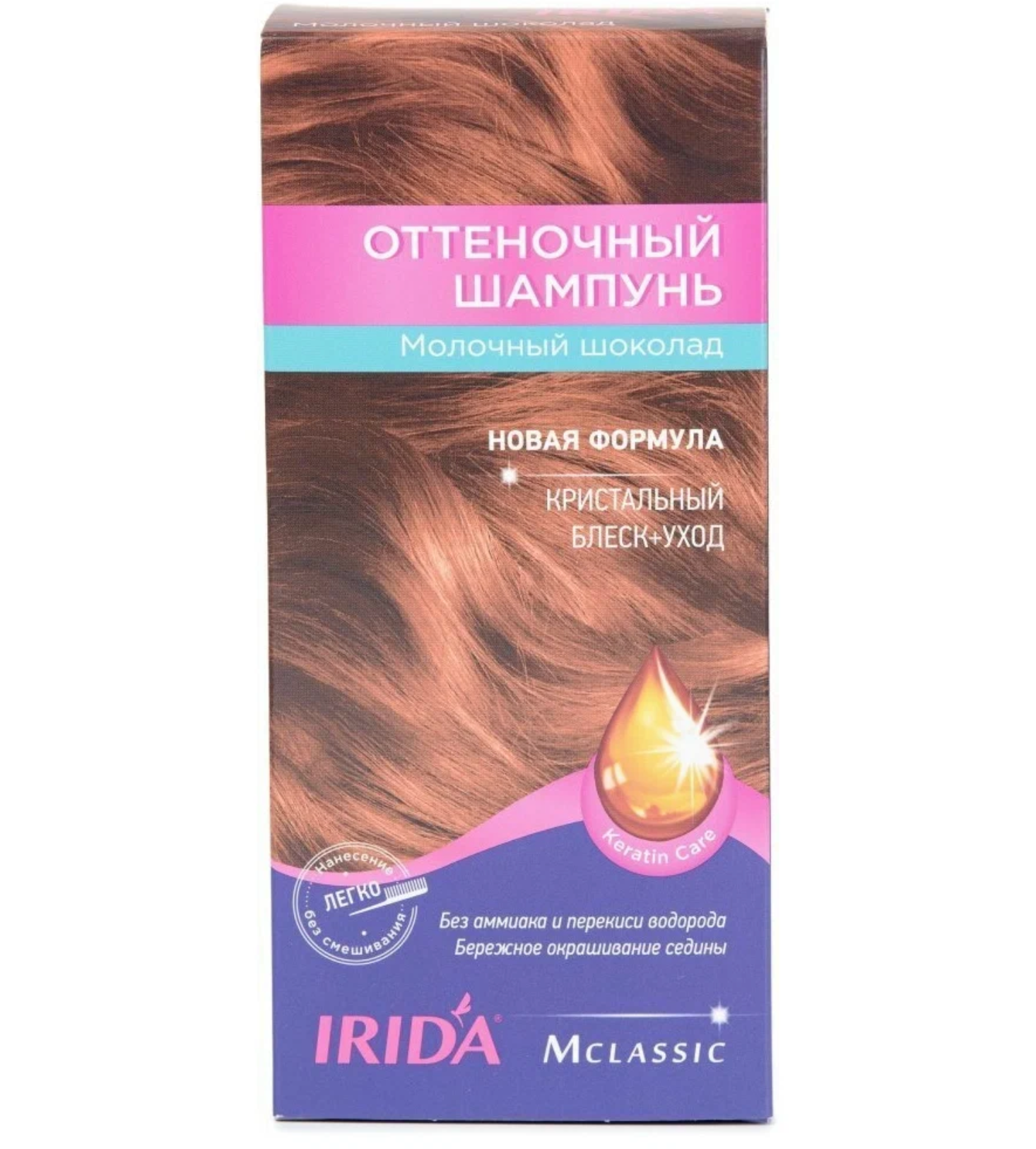 Ирида / Irida М Classic - Оттеночный шампунь для волос блеск-уход тон Молочный шоколад 75 мл