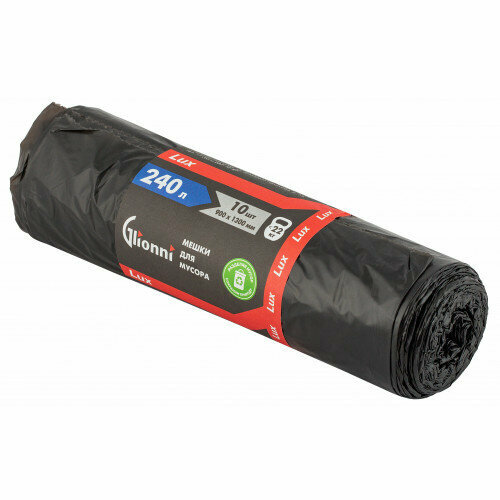Мешки для мусора 240л, Lux, 21 мкм, ПСД (10шт/рул)