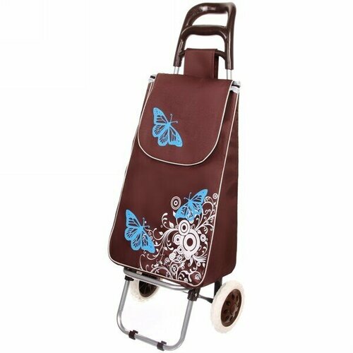 Тележка для багажа Восток, 30х33х95 см, коричневый тележка с сумкой а204 бабочки нагрузка 30 кг