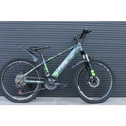 Велосипед подростковый Richiesto TT101 21 скорость 24 Стальная рама Спортивный Унисекс Горныйгородской серый с надписью 2275900₽