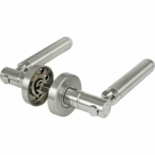 AMIG Ручка дверная на розетке нержавеющая сталь 24-141