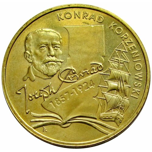 2 злотых 2007 Польша,150 лет со дня рождения Конрада Коженёвского conrad joseph конрад джозеф a personal record мемуары на английском языке