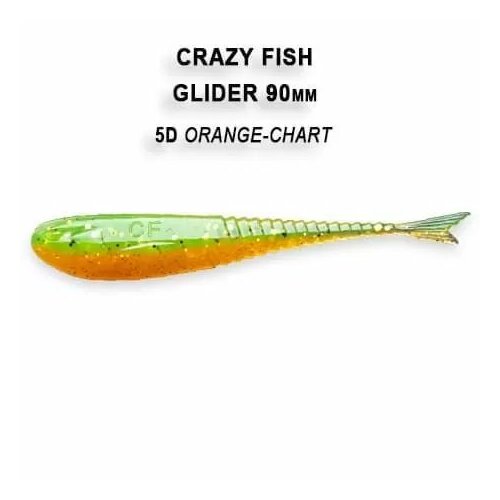 Силиконовая приманка мягкая съедобная Crazy Fish Glider 3.5 90 мм 36-90-5d-6 8 шт. силиконовая приманка мягкая съедобная crazy fish glider 2 2 55 мм 35 55 5d 6 10 шт