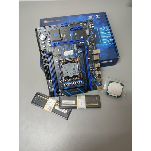 Комплект HUANANZHI X99 QD4 LGA 2011-3 / Xeon E5 2696v3 2.3 ГГц / H-FLASH 32 Гб (2х16Гб) DDR4 2666 МГц процессор 4 ядра intel xeon e5 2609 lga2011 4 x 2400 мгц oem