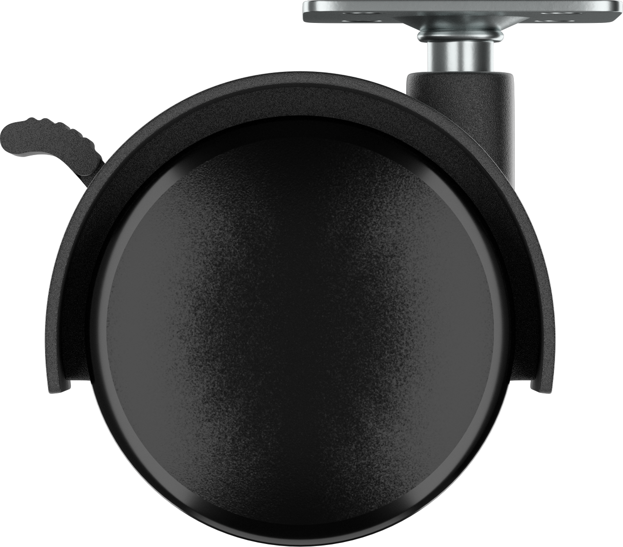 Колесо поворотное STANDERS с тормозом площадка для мягкого пола 40 мм, цвет чёрный - фотография № 2