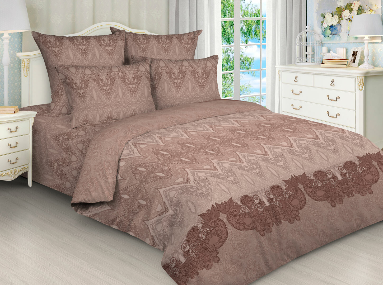 фото Постельное белье Спарта семейное, поплин, рис 5206-5207/1