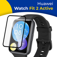 Гидрогелевая защитная пленка на смарт часы Huawei Watch Fit 2 Active / Самовосстанавливающаяся бронепленка для умных часов Хуавей Вотч Фит 2 Актив