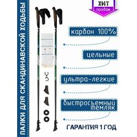 Палки для скандинавской ходьбы Finpole Spirit, фиксированные, цельные, карбоновые, 110 см